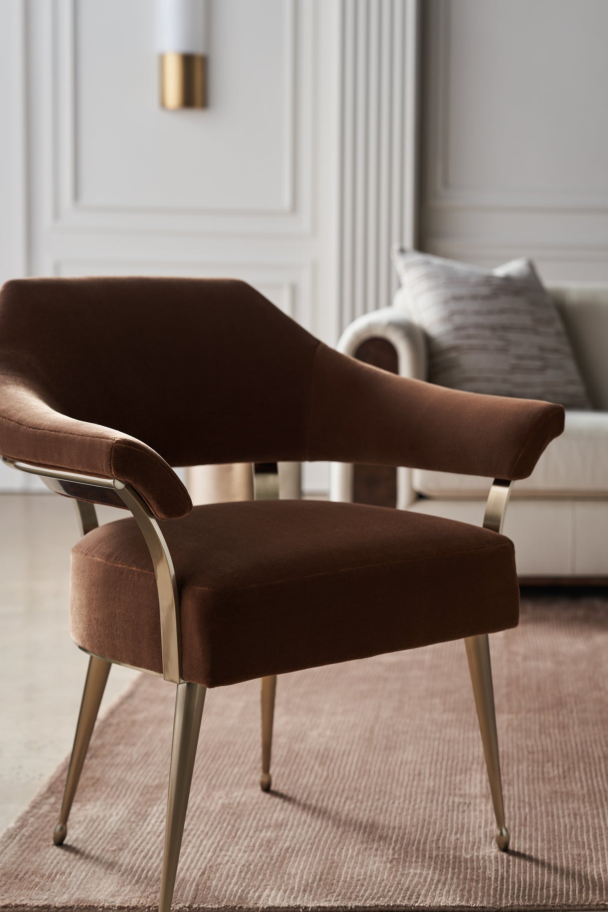 Natural Walnut Lounge Chair | Caracole Altura