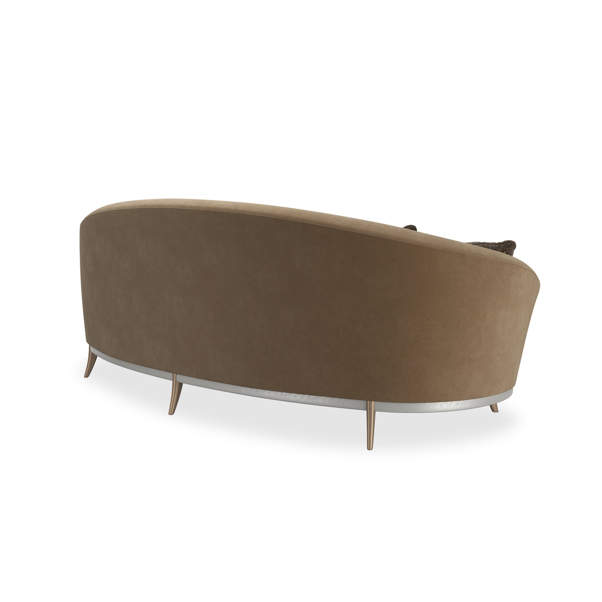 Brown Velvet Curved Sofa | Caracole Main Event