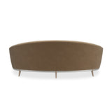 Brown Velvet Curved Sofa | Caracole Main Event