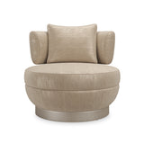 Chenille Swivel Lounge Chair | Caracole Celeste