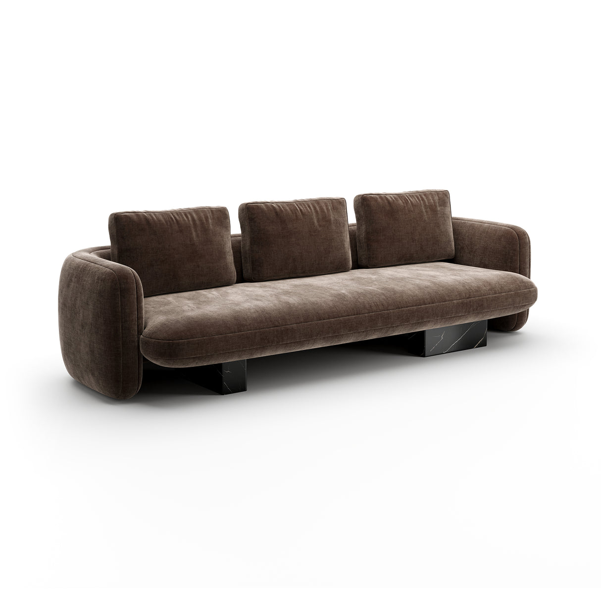 Taupe Velvet Sofa | Caracole Overlap