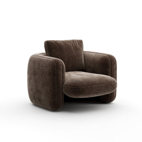 Taupe Velvet Lounge Chair | Caracole Overlap