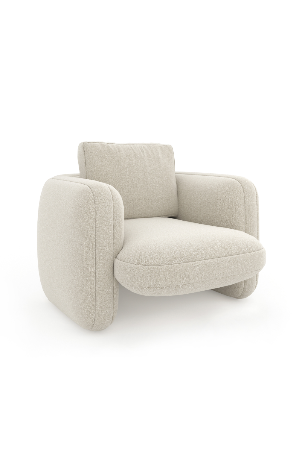 White Linen Accent Chair | Caracole Overlap | Caracole.eu.com