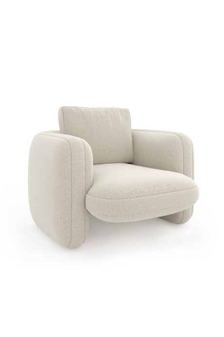 White Linen Accent Chair | Caracole Overlap | Caracole.eu.com