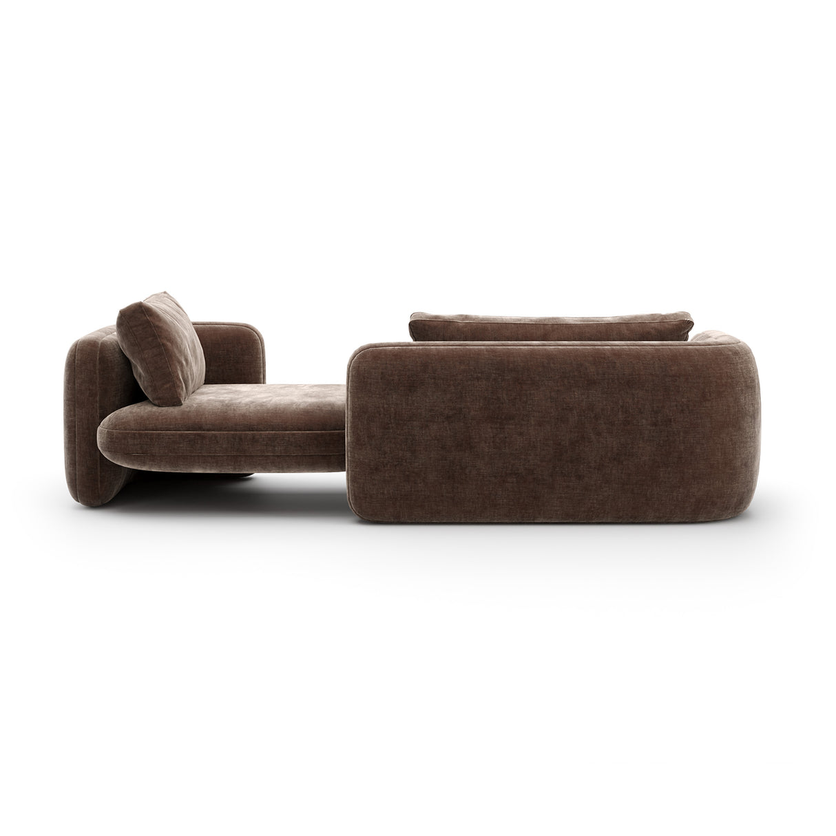 Taupe Velvet Bedroom Chaise | Caracole Overlap