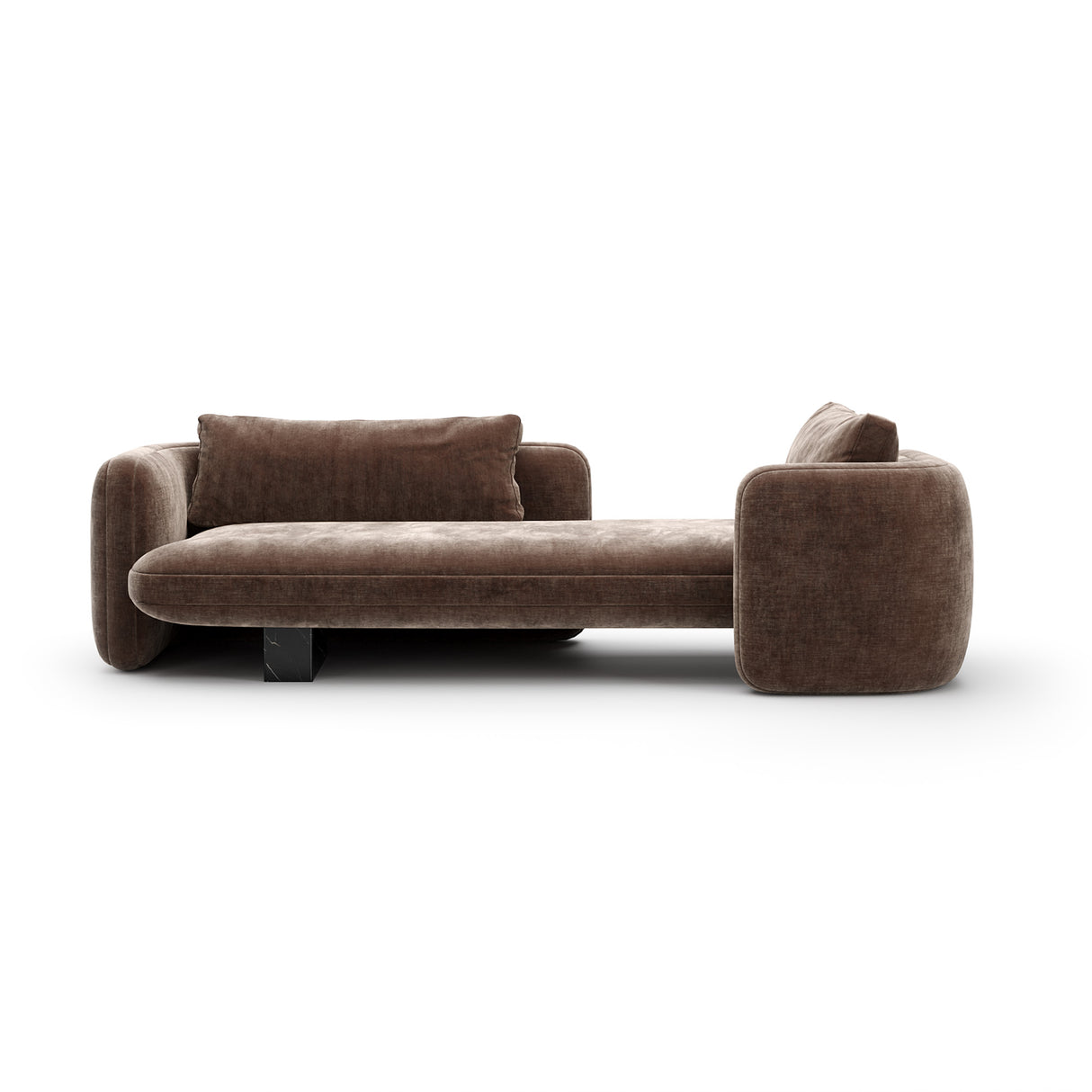 Taupe Velvet Bedroom Chaise | Caracole Overlap