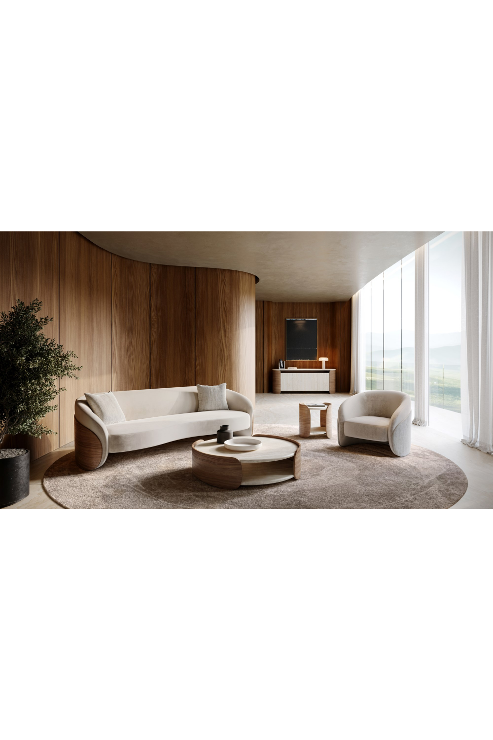 Ivory Mohair Sofa | Caracole Fleur | Caracole.eu.com