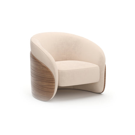 Ivory Mohair Lounge Chair | Caracole Fleur