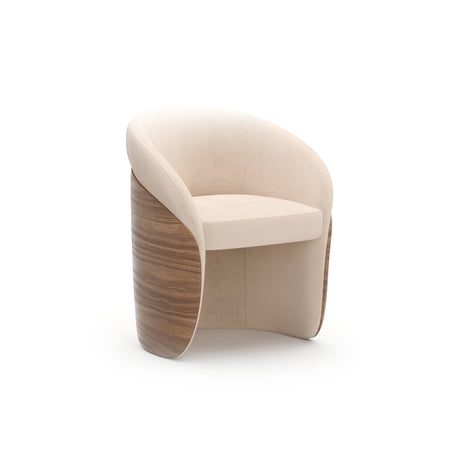 Ivory Mohair Dining Chair | Caracole Fleur