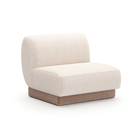 Beige Ribbed Linen Lounge Chair | Caracole Seta