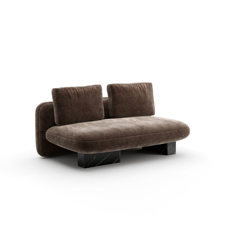 Taupe Velvet Loveseat | Caracole Overlap