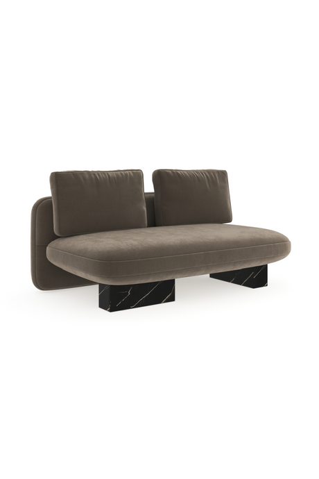 Taupe Velvet Loveseat | Caracole Overlap | Caracole.eu.com