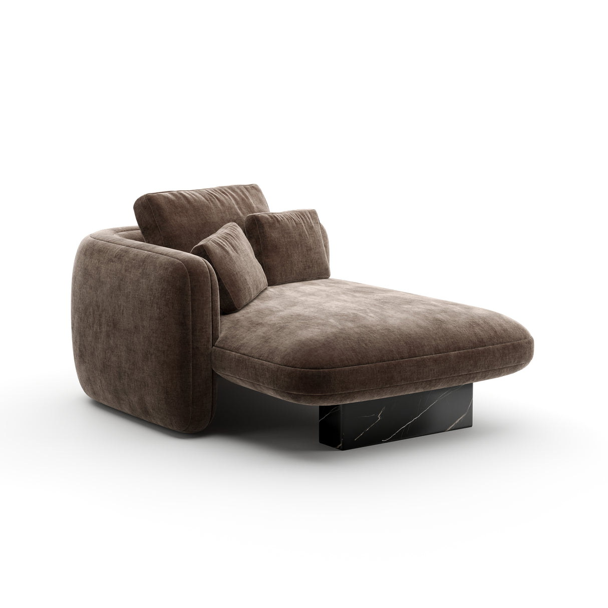 Taupe Velvet Left Chaise | Caracole Overlap