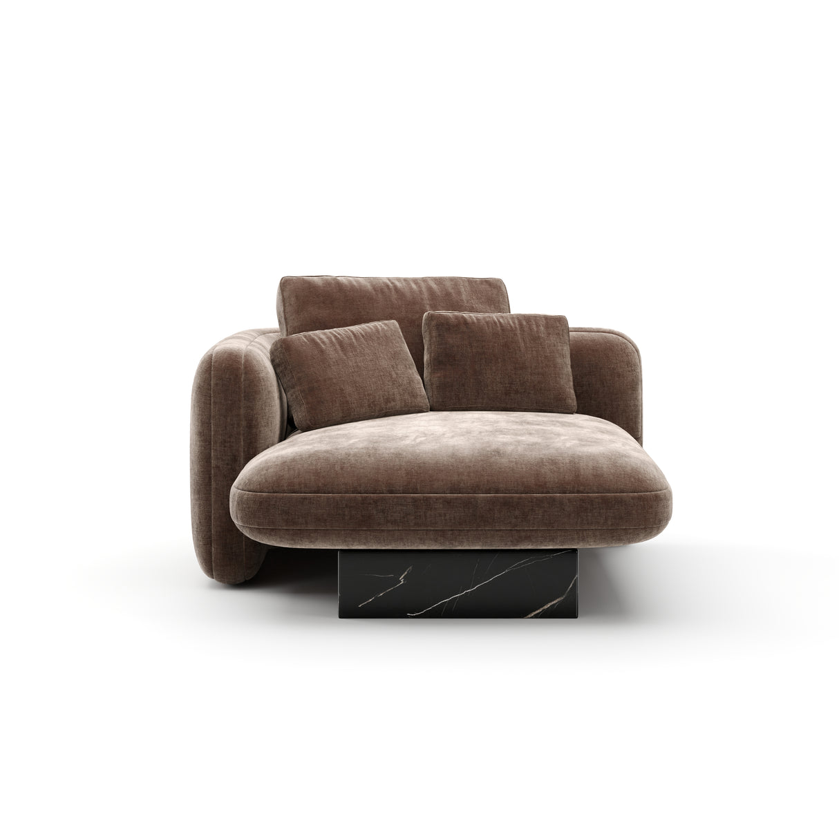 Taupe Velvet Left Chaise | Caracole Overlap