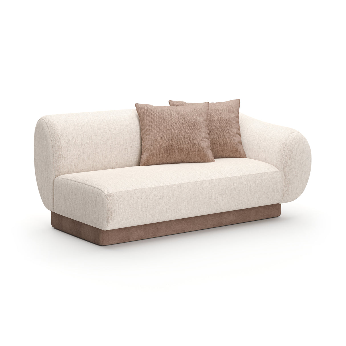 Beige Ribbed Linen Loveseat | Caracole Seta