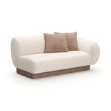 Beige Ribbed Linen Loveseat | Caracole Seta