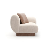 Beige Ribbed Linen Loveseat | Caracole Seta