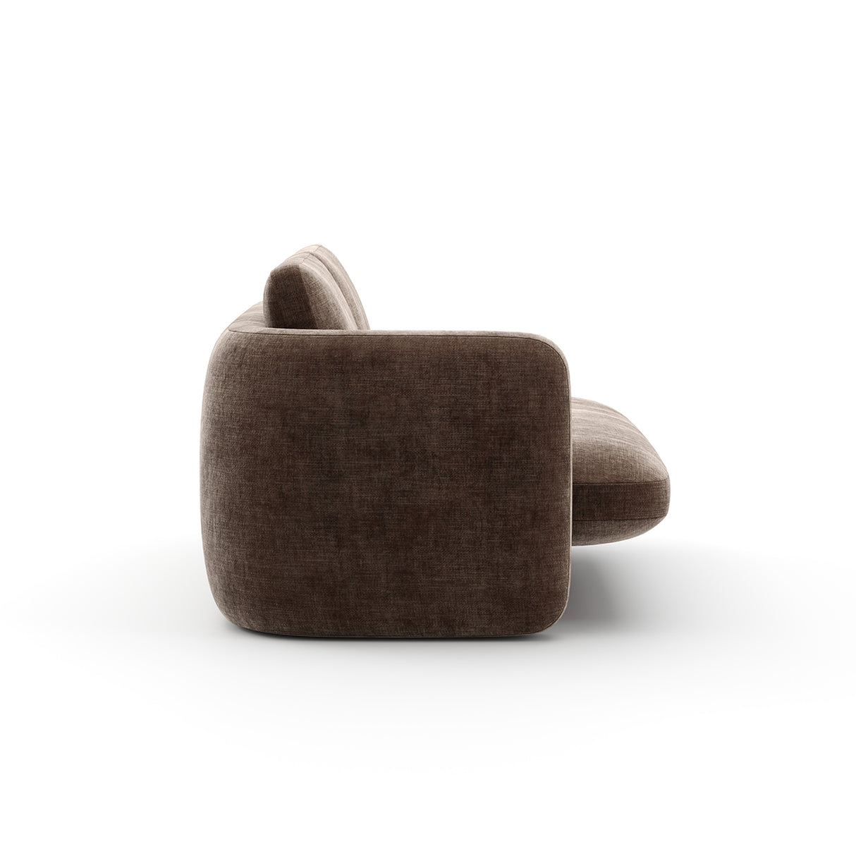 Taupe Velvet Left Loveseat | Caracole Overlap