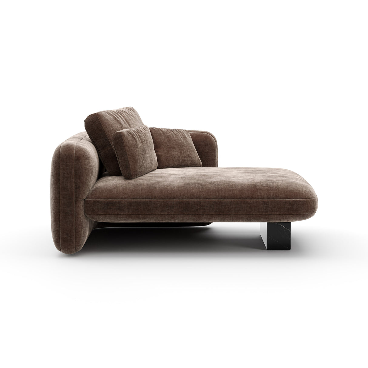 Taupe Velvet Right Chaise | Caracole Overlap