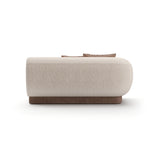 Beige Ribbed Linen Loveseat | Caracole Seta