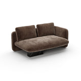 Taupe Velvet Right Bumper Sofa | Caracole Overlap