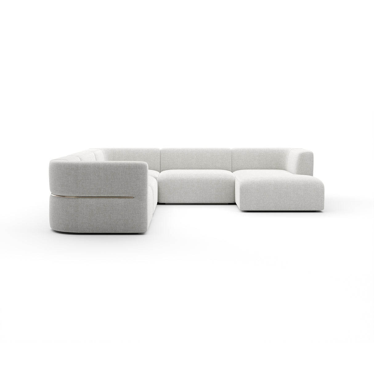 Linnen Sectional Right Chaise L Sofa | Caracole Rhythm