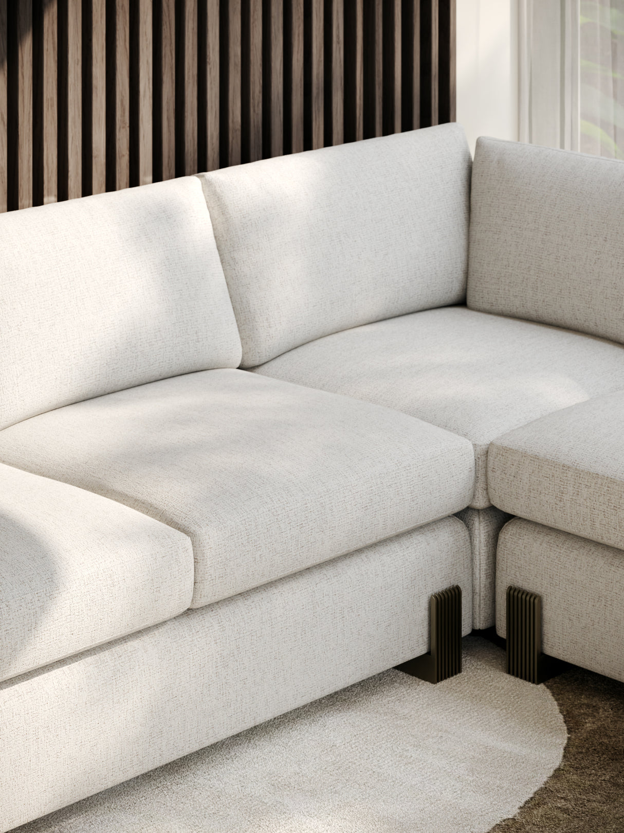 Cream Fabric Corner Sofa | Caracole Counter Balance