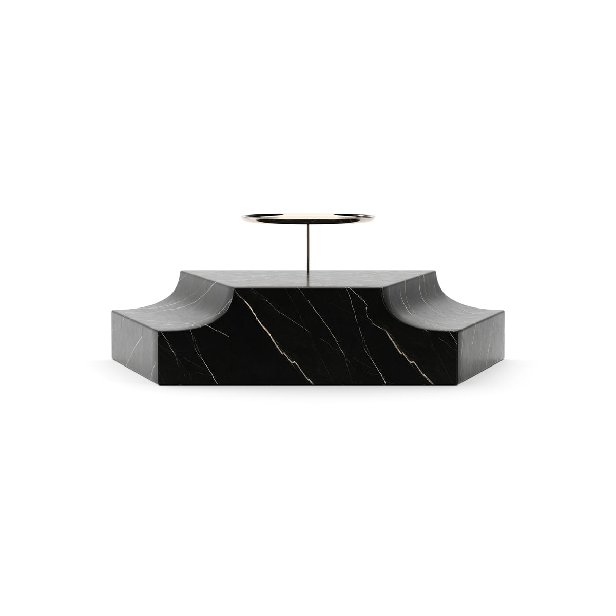 Wedge Shape Triangular Base Black Marble Triangular Wedge Base | Caracole Overlap | Caracole EU ...