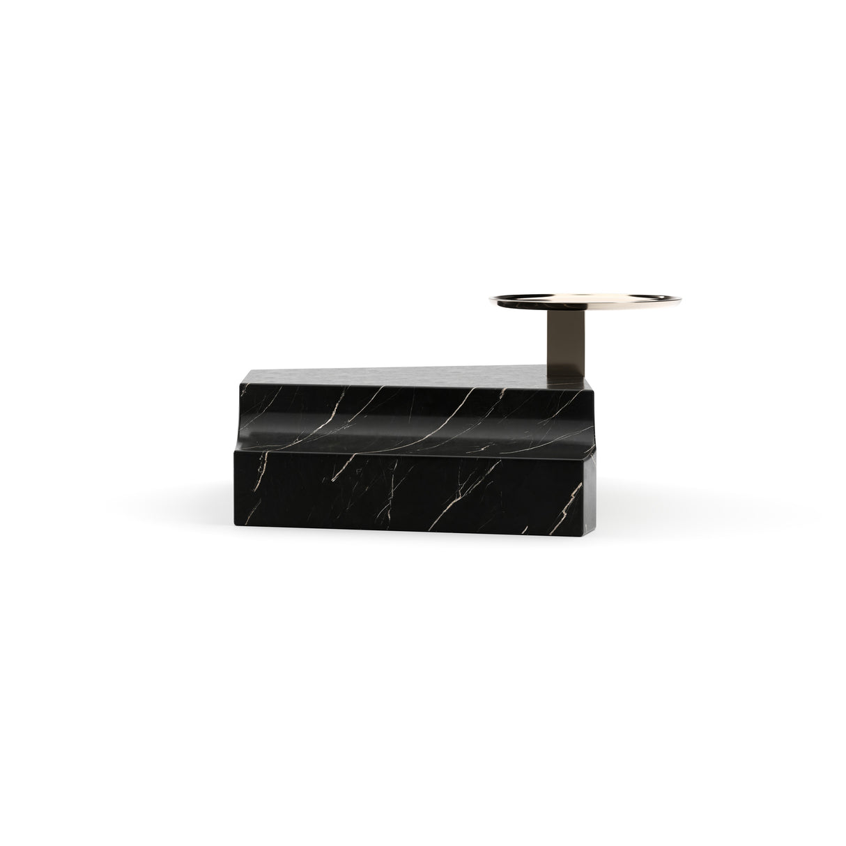 Black Marble Triangular Wedge Base | Caracole Overlap