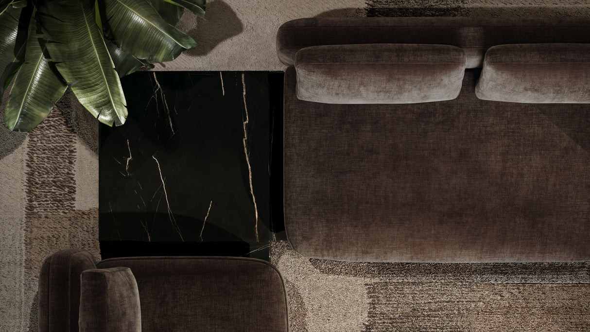 Taupe Velvet Right Chaise | Caracole Overlap
