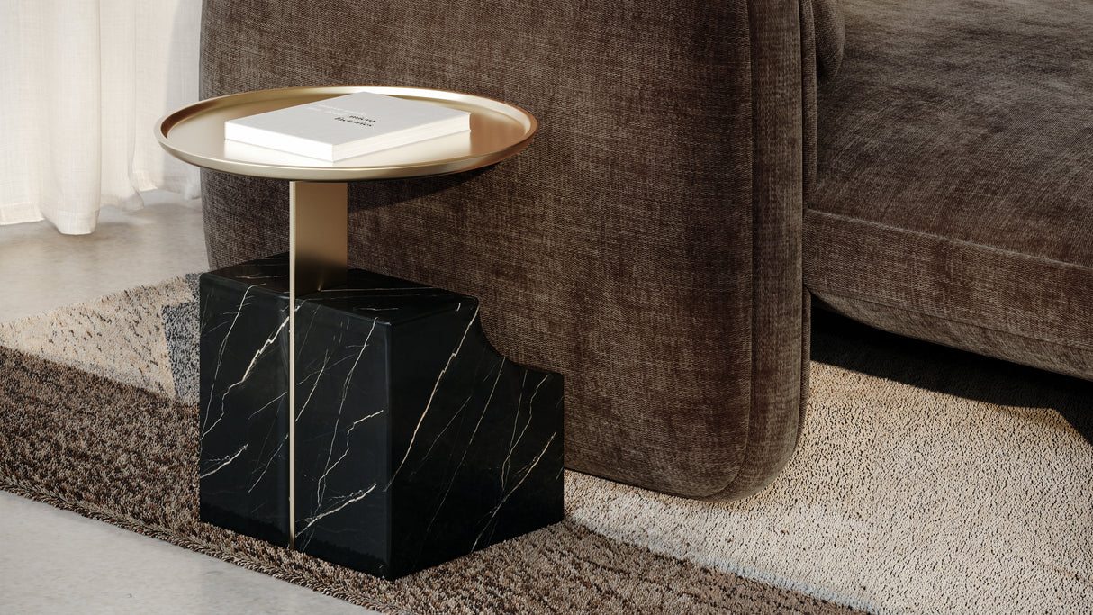 Black Marble Accent Table | Caracole Overlap
