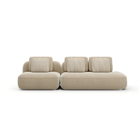 Oatmeal Two Piece Curved Sofa | Caracole Sasso Small