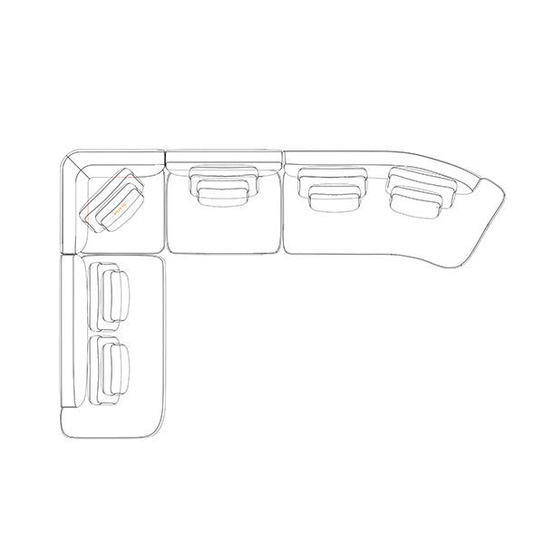 Saffron Large Curved L Section | Caracole Sasso