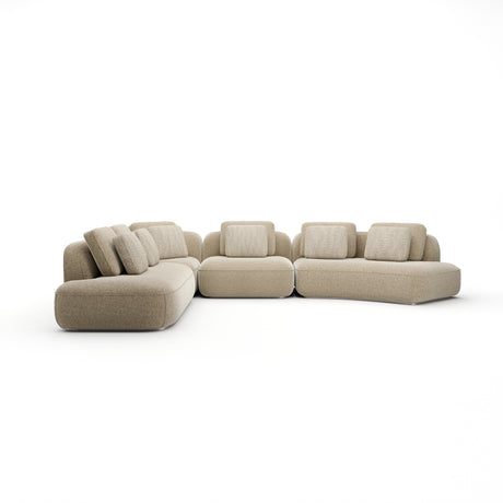 Oatmeal Large Curved L Section | Caracole Sasso