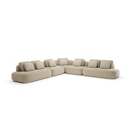 Oatmeal Extra Large Curved L Section | Caracole Sasso