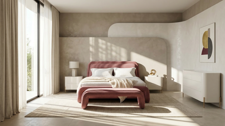 Dusty Rose king Bed | Caracole Bold