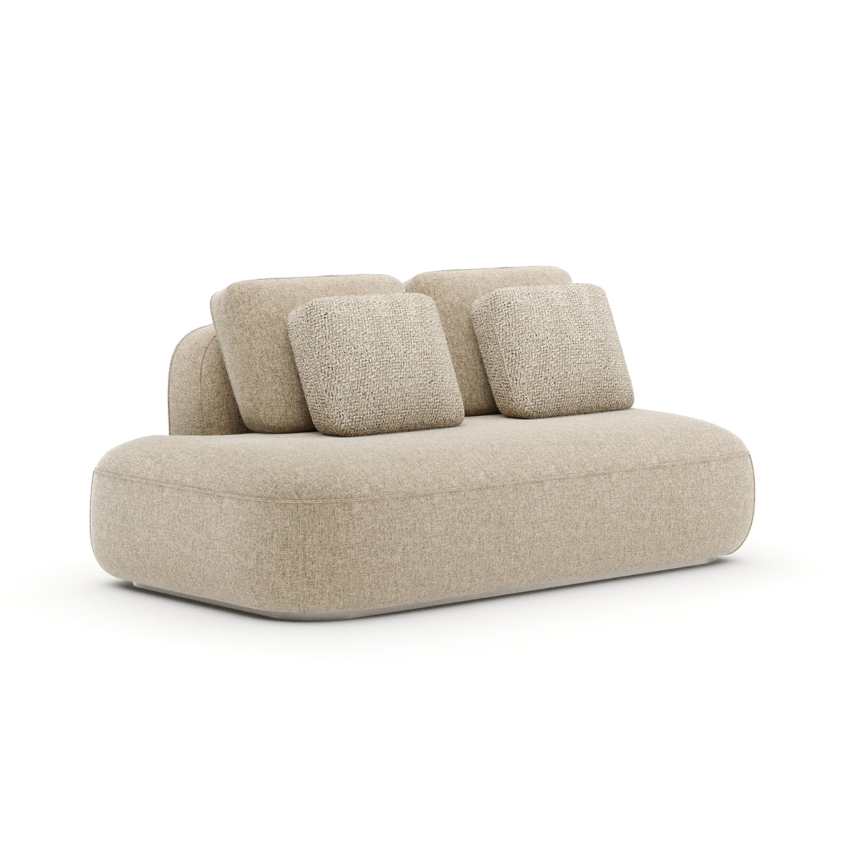 Oatmeal LAF Straight Armless Loveseat| Caracole Sasso