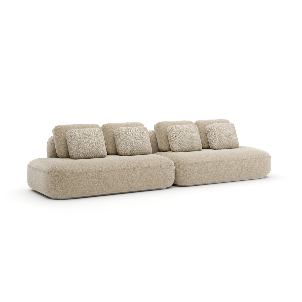 Oatmeal Two Piece Straight Sofa | Caracole Sasso Small
