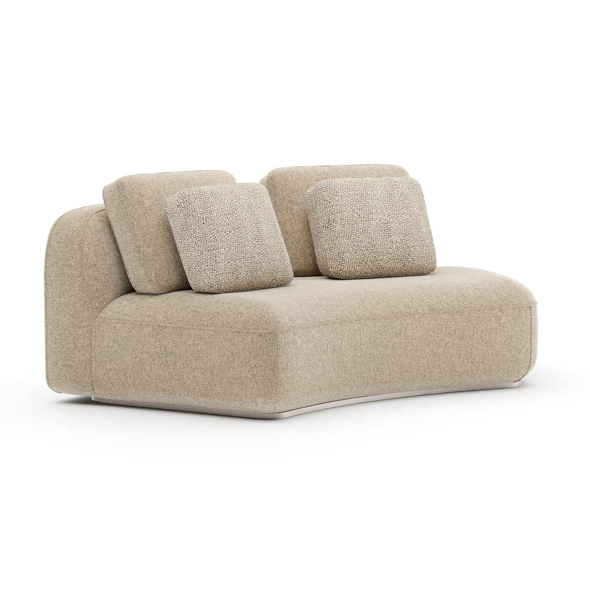 Oatmeal RAF Curved Armless Loveseat| Caracole Sasso