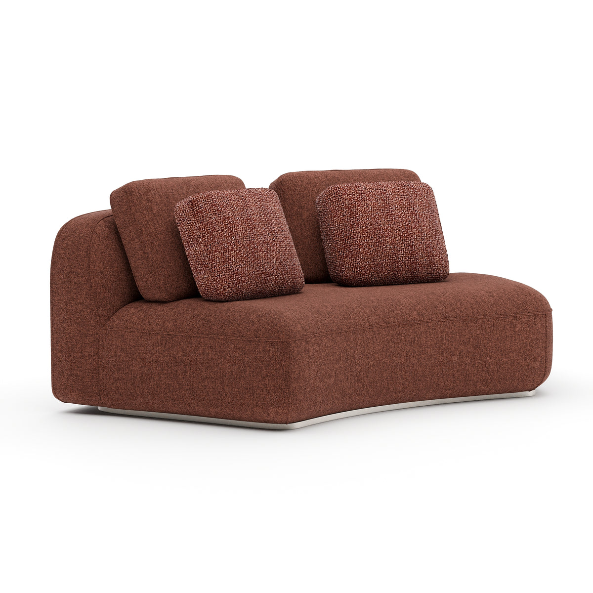Saffron RAF Curved Armless Loveseat| Caracole Sasso